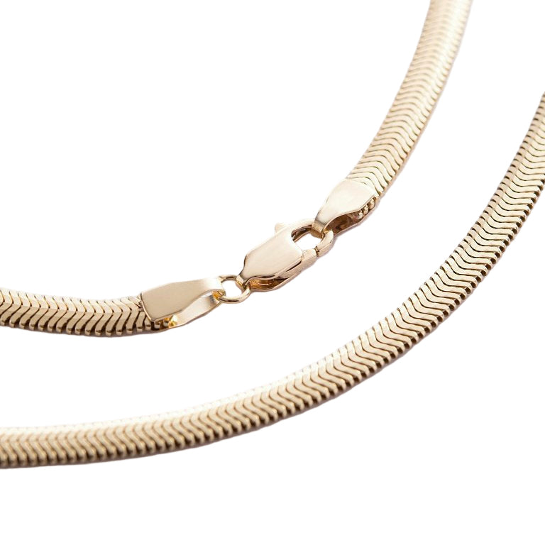 Flat Snake Chain in 14K/585 Yellow Gold
