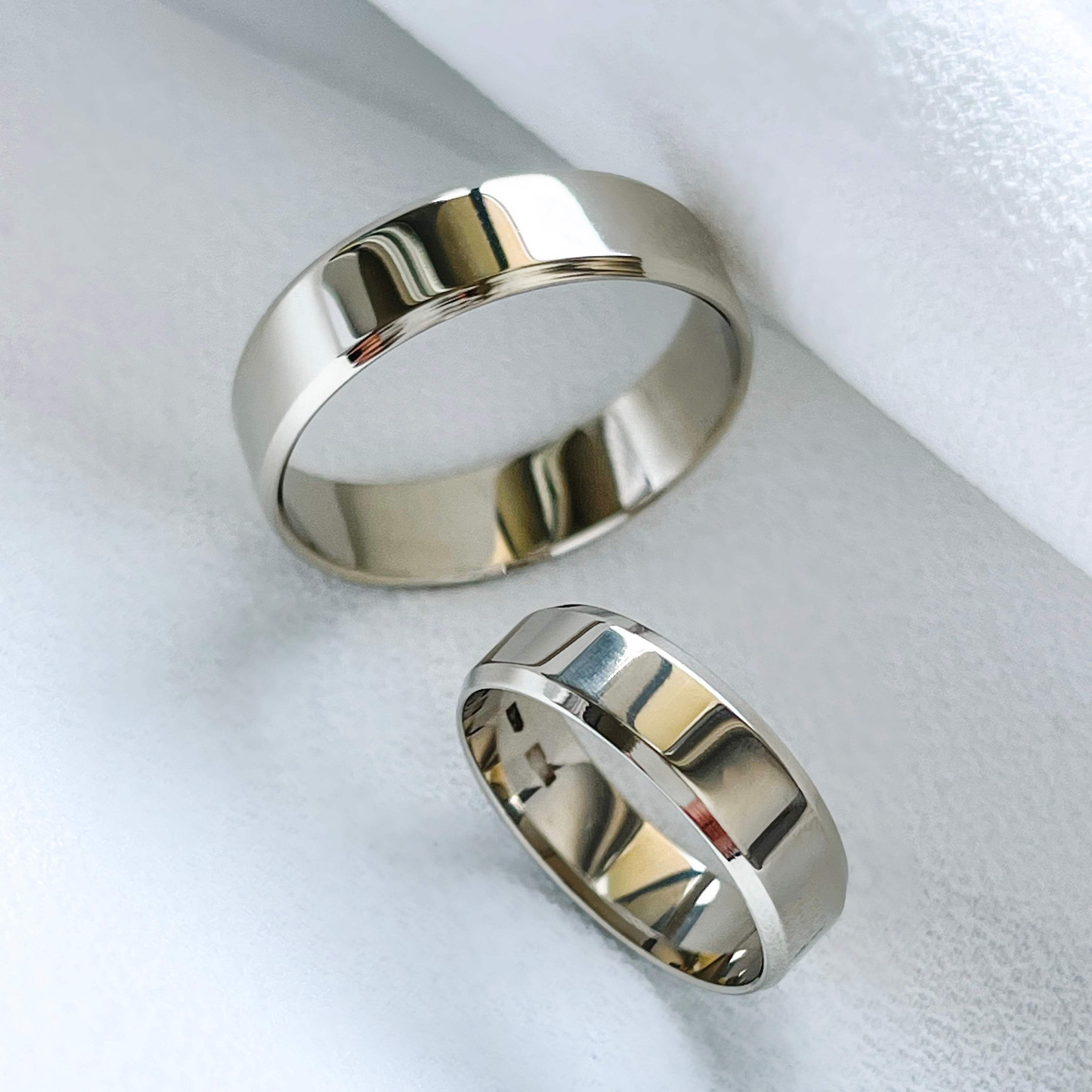 mm Modern Wedding Band/Ring in 14K/585 Pure White Gold – Sapphire