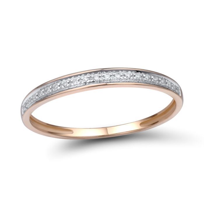 遺品整理 ローズゴールドリング 585 14K Band in 14K/585 Rose Gold with Diamonds – Sapphire