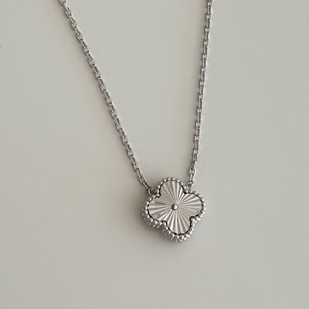 925 Sterling Silver Clover Necklace – SAPPHIRE