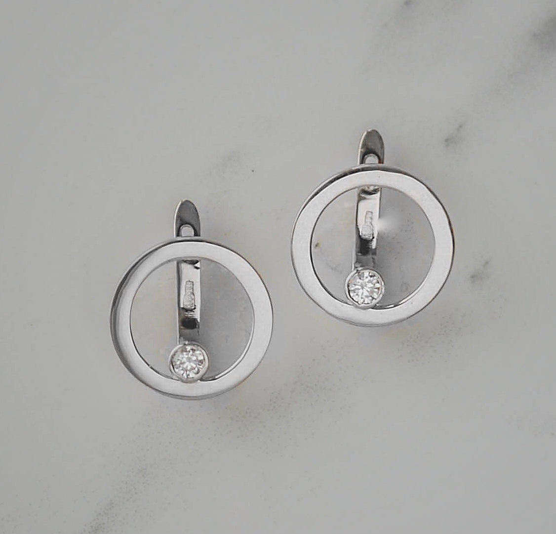 Lever Back Earrings in 14K White Gold – Sapphire Jewellery