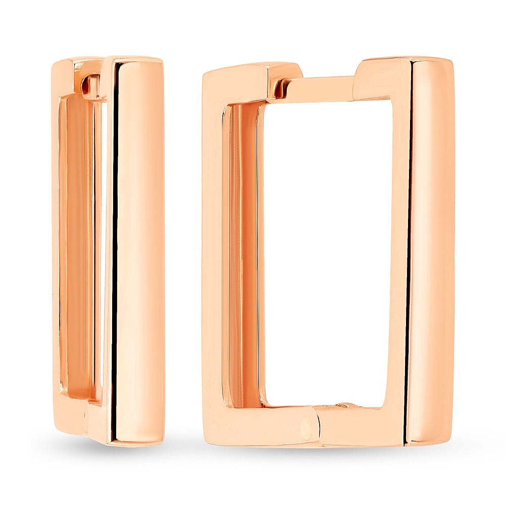 Rose gold hot sale rectangle earrings