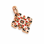 Decorative pendant with geometric pattern.