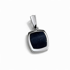 Sterling silver pendant with aventurine on a white background