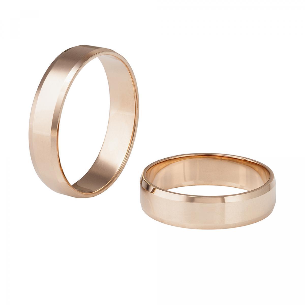 Modern Wedding Band/Ring in 14K/585 Rose Gold – Sapphire Jewellery