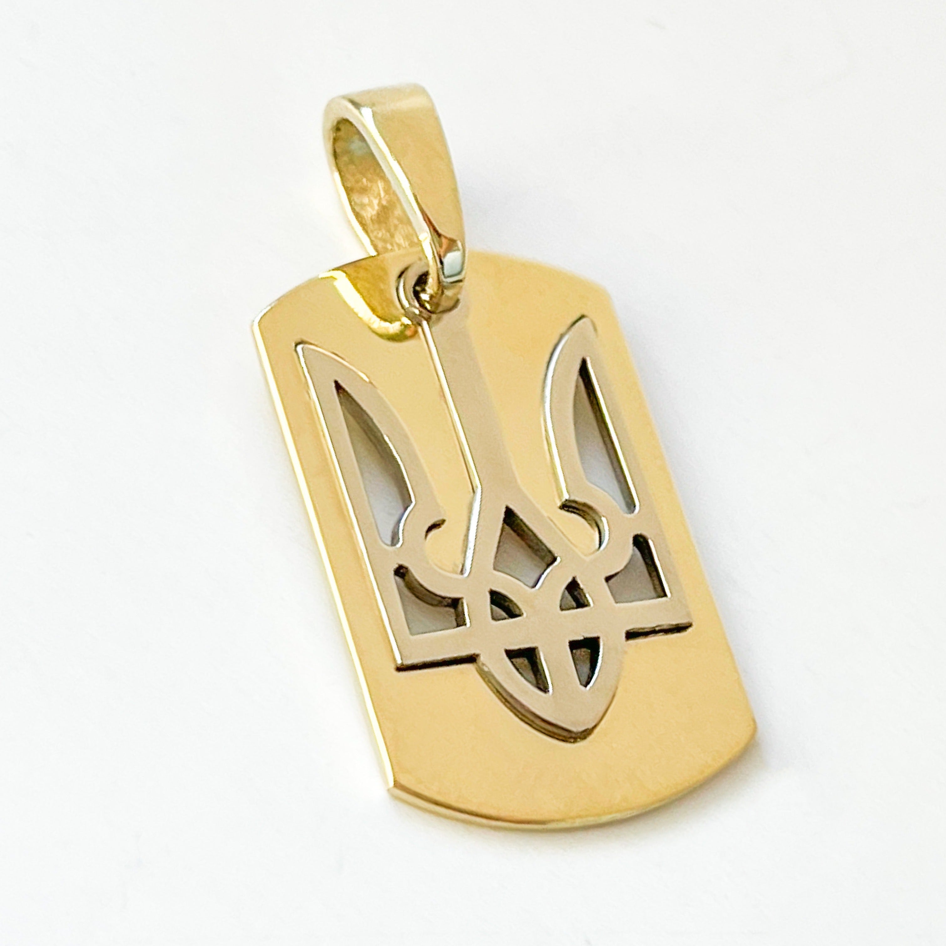 Pendant with Tryzub in 14K/585 Yellow and White Gold – SAPPHIRE