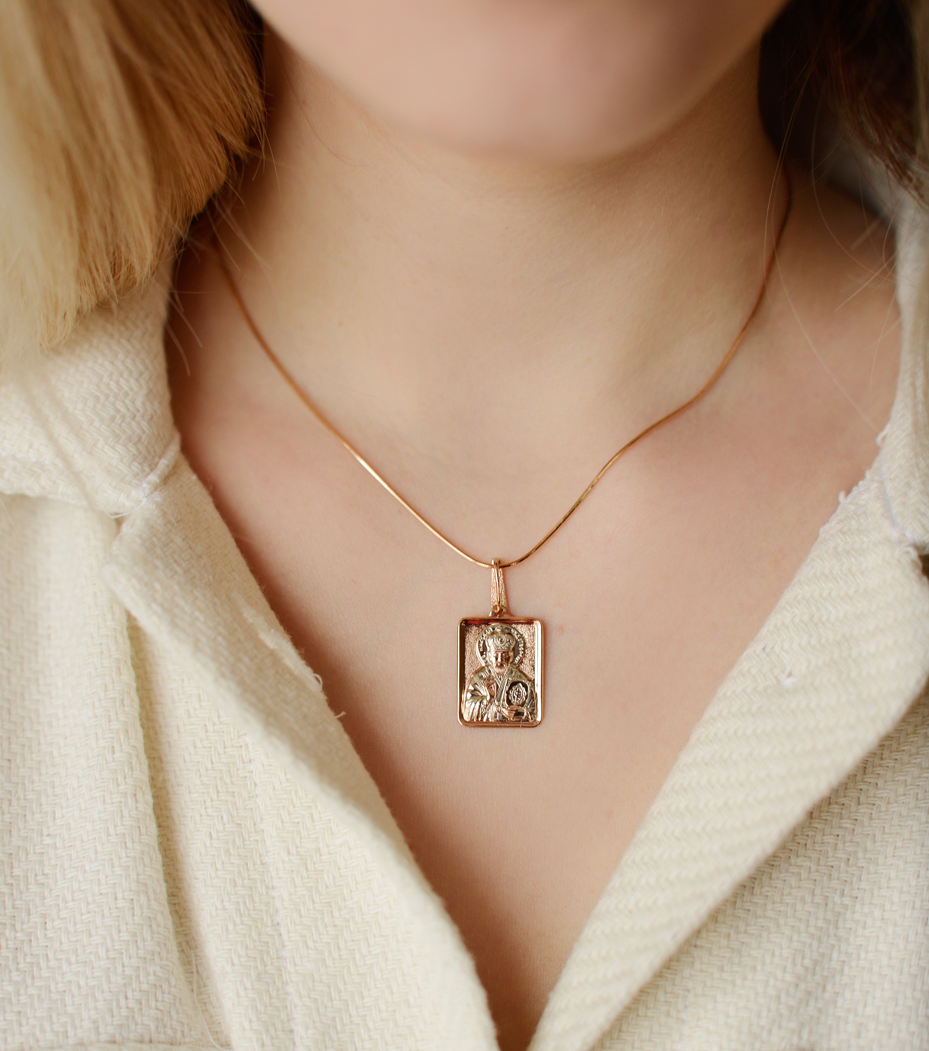 St. Nicholas Pendant in 14K Rose Gold