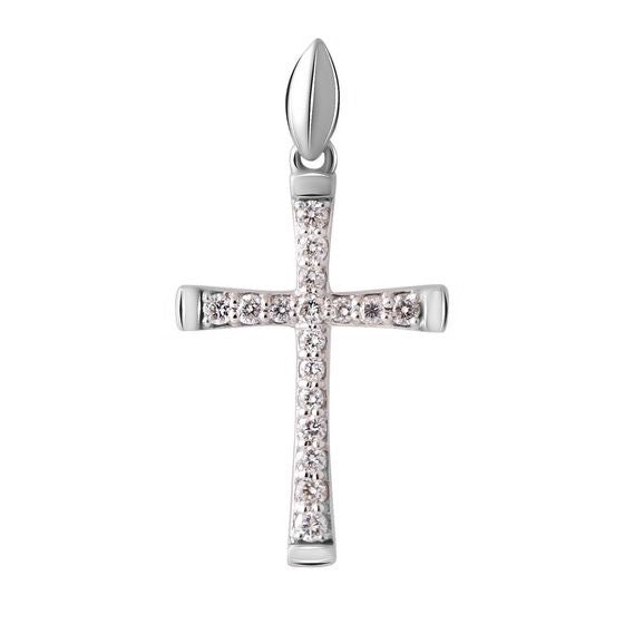 Diamond Cross in 14K White Gold – Sapphire Jewellery